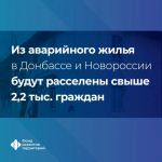 Более 2,2 тысячи жителей Донбасса и Новороссии улучшат жилищные условия по программе расселения аварийного жилья